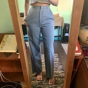 Vintage High Waisted Wool slacks, size 25 pants, grey